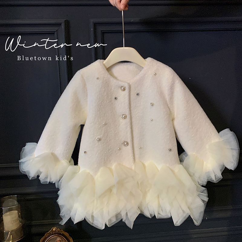 Girls' Furry Princess Mesh Coa - Baby Clothing Winter 评论和价格