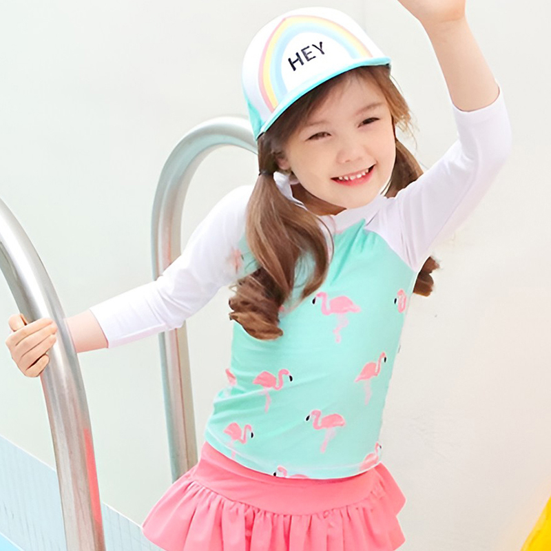 Girls Printed Long Sleeves Swi - Baby Swimwear Uv 评论和价格