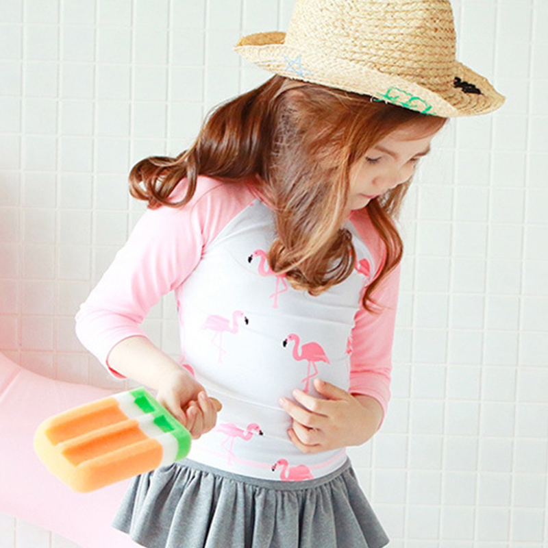 Girls Printed Long Sleeves Swi - Baby Swimwear Uv 评论和价格