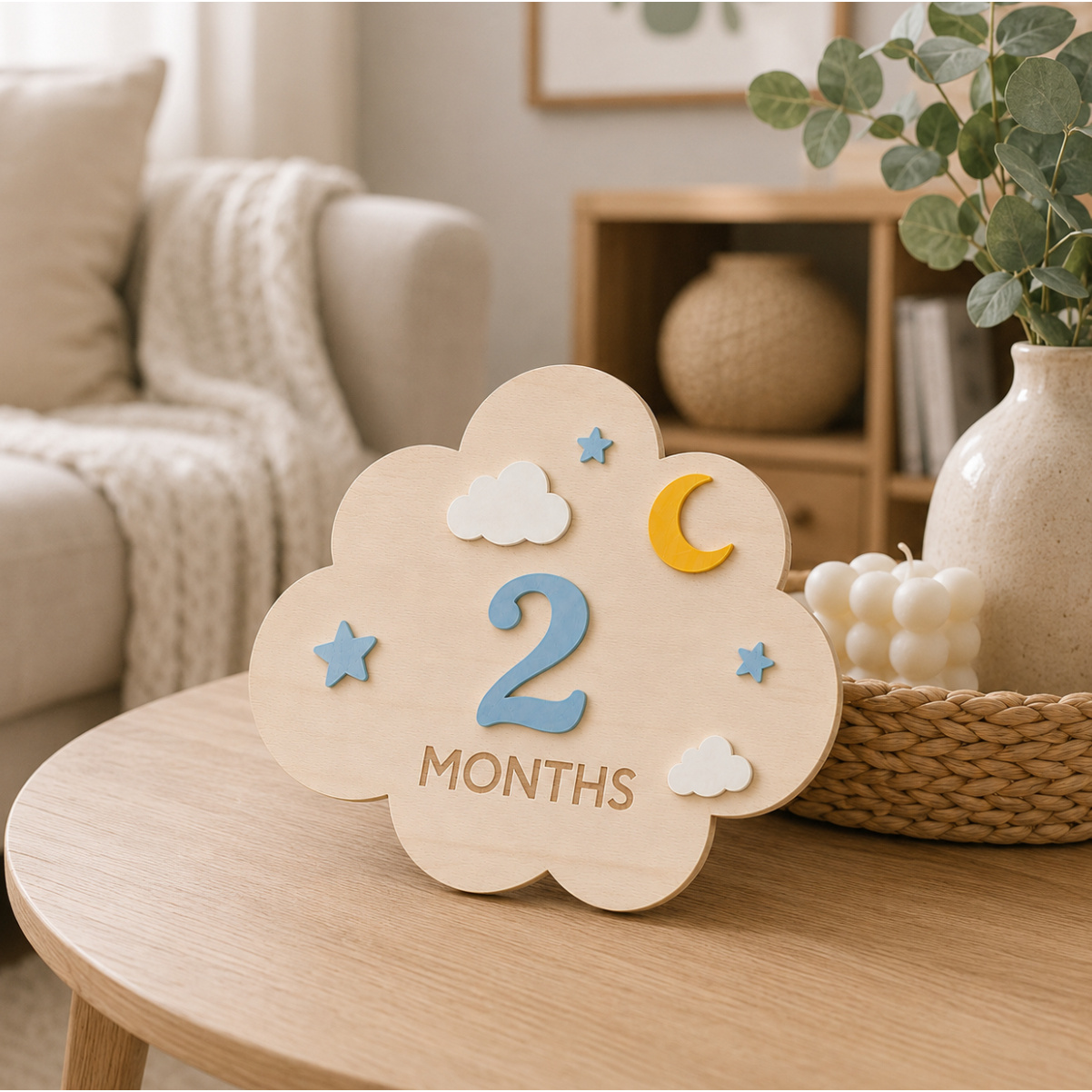 1‑Set Wooden Baby Monthly Mile - Newborn Gift Set 评论和价格
